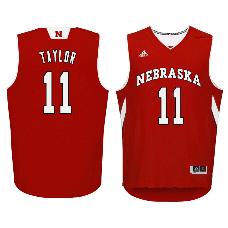 Men Nebraska Cornhuskers #11 Evan Taylor College Basketball Jersyes Sale-Red - Click Image to Close